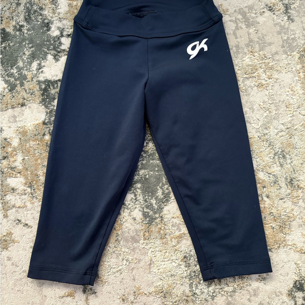 GK Midnight Blue Kids Gymnastics Cropped Leggings